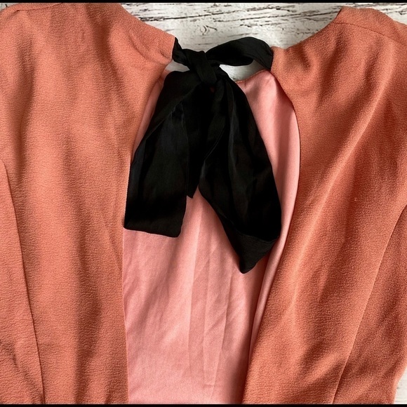 Cute open back dress dark coral color - Picture 3 of 3